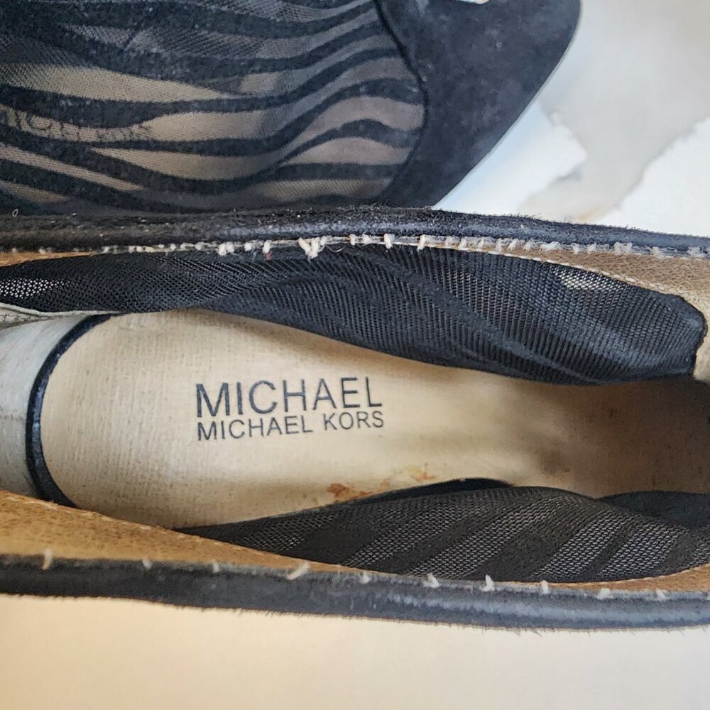 MICHAEL KORS Black Zebra Women's Heeled Booties - Size 7.5M - Picture 9 of 12